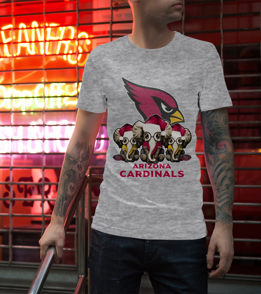 Arizona Cardinals Elephants Xmas T-Shirt