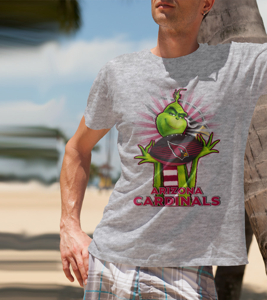 Grinch Holding Arizona Cardinals Football T-Shirt