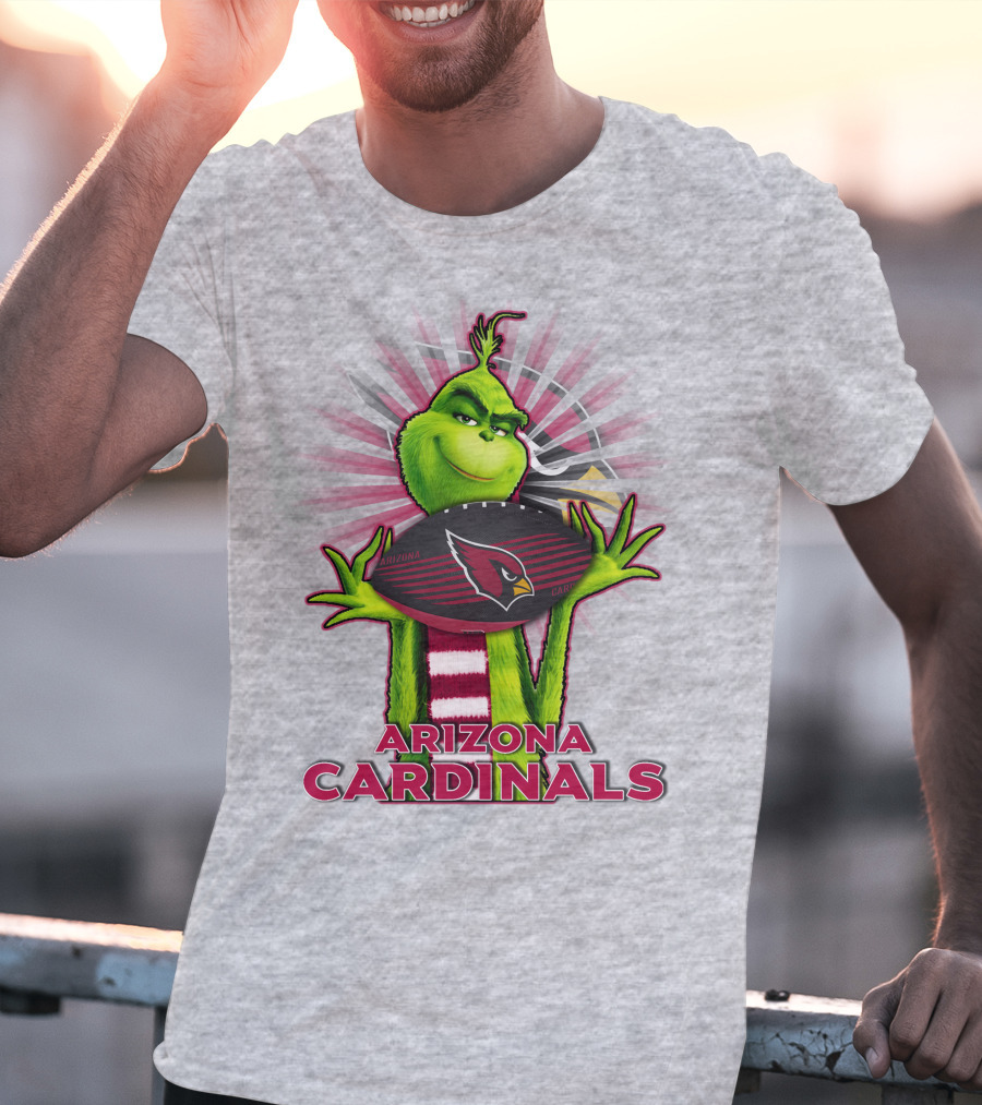 Grinch Holding Arizona Cardinals Football T-Shirt