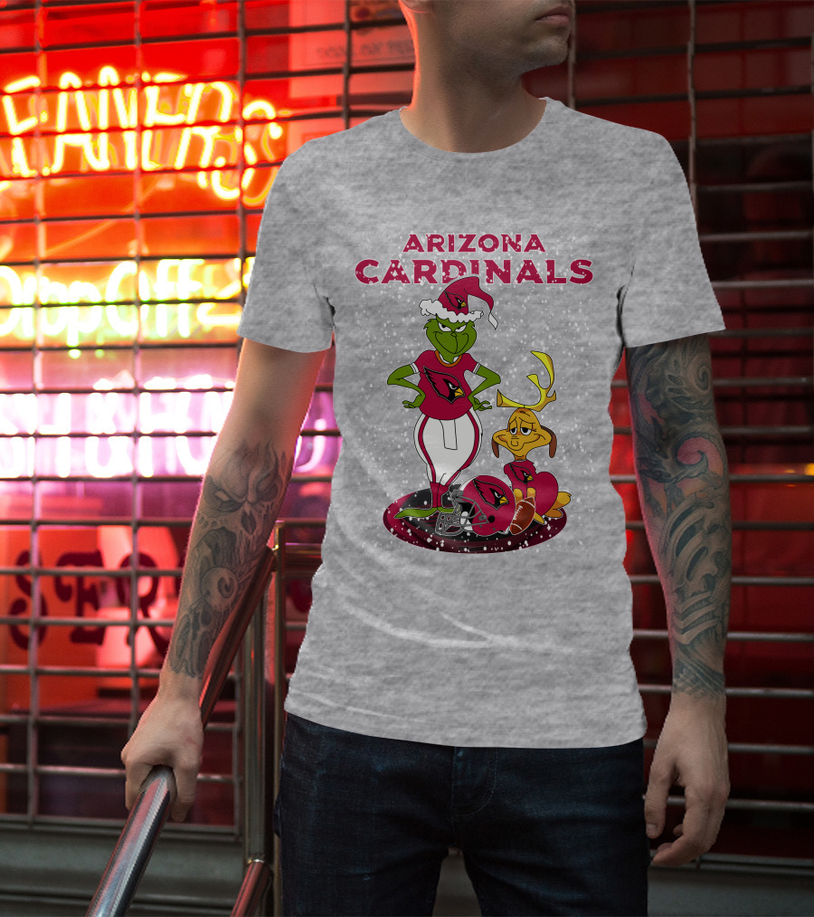 Arizona Cardinals Grinch Christmas Football Fun T-Shirt