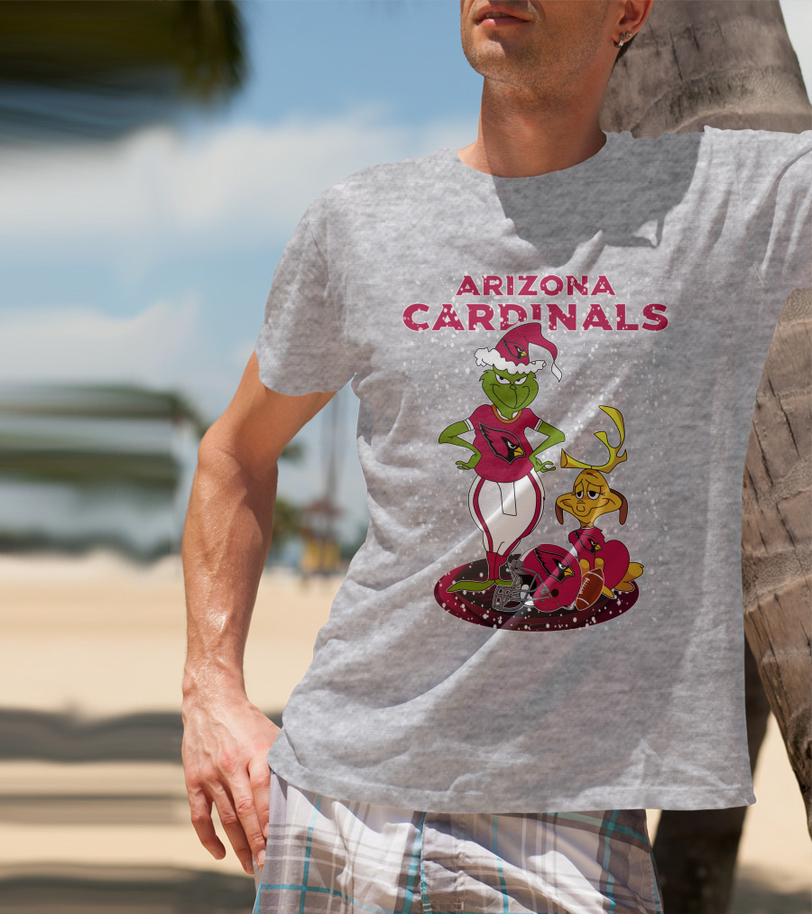 Arizona Cardinals Grinch Christmas Football Fun T-Shirt