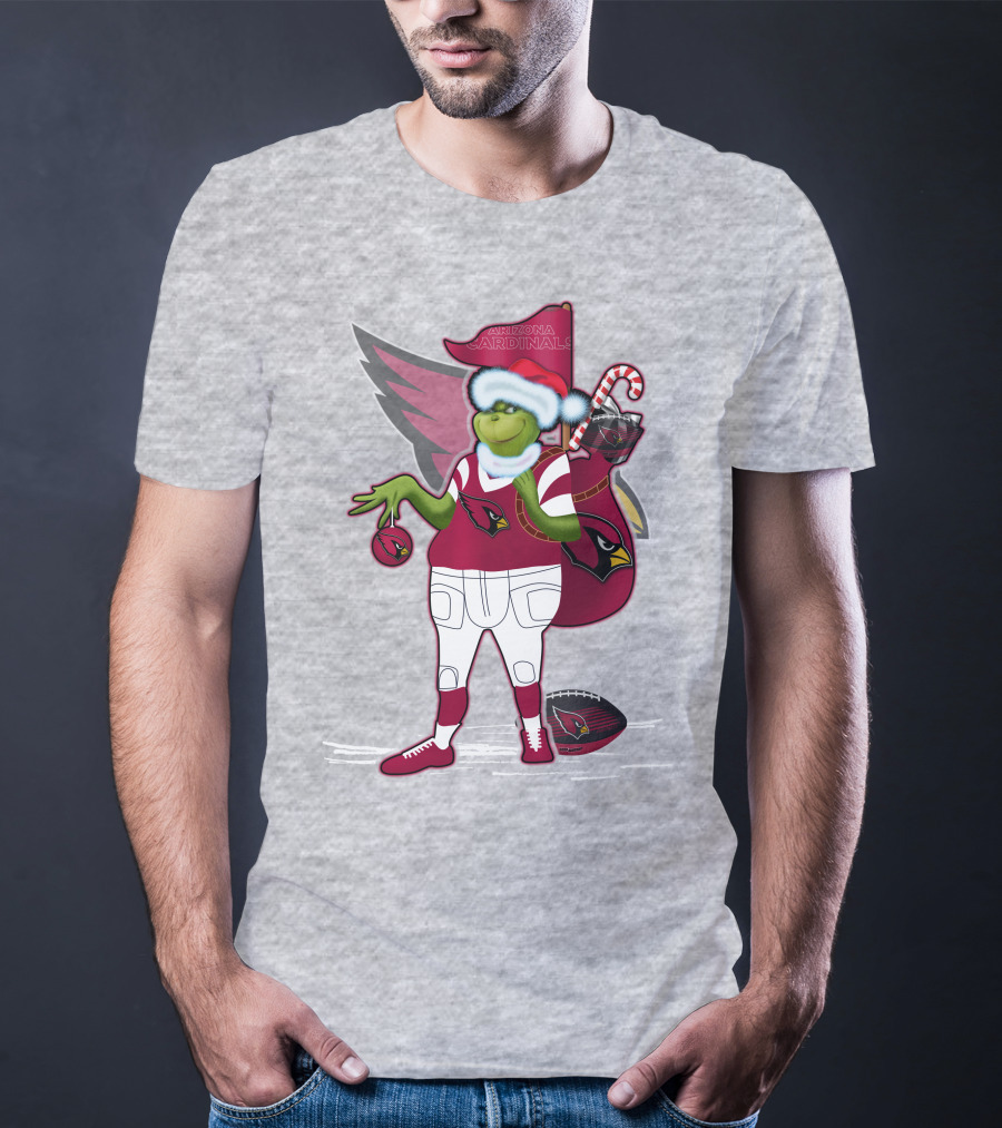 Grinchxmas Arizona Cardinals Christmas Football Fan Holiday Spirit T-Shirt