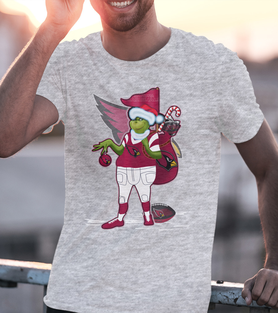 Grinchxmas Arizona Cardinals Christmas Football Fan Holiday Spirit T-Shirt