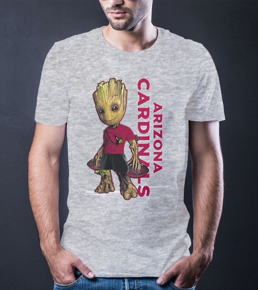 Groot Arizona Cardinals NFL Fan Art With Team Logo And Character T-Shirt