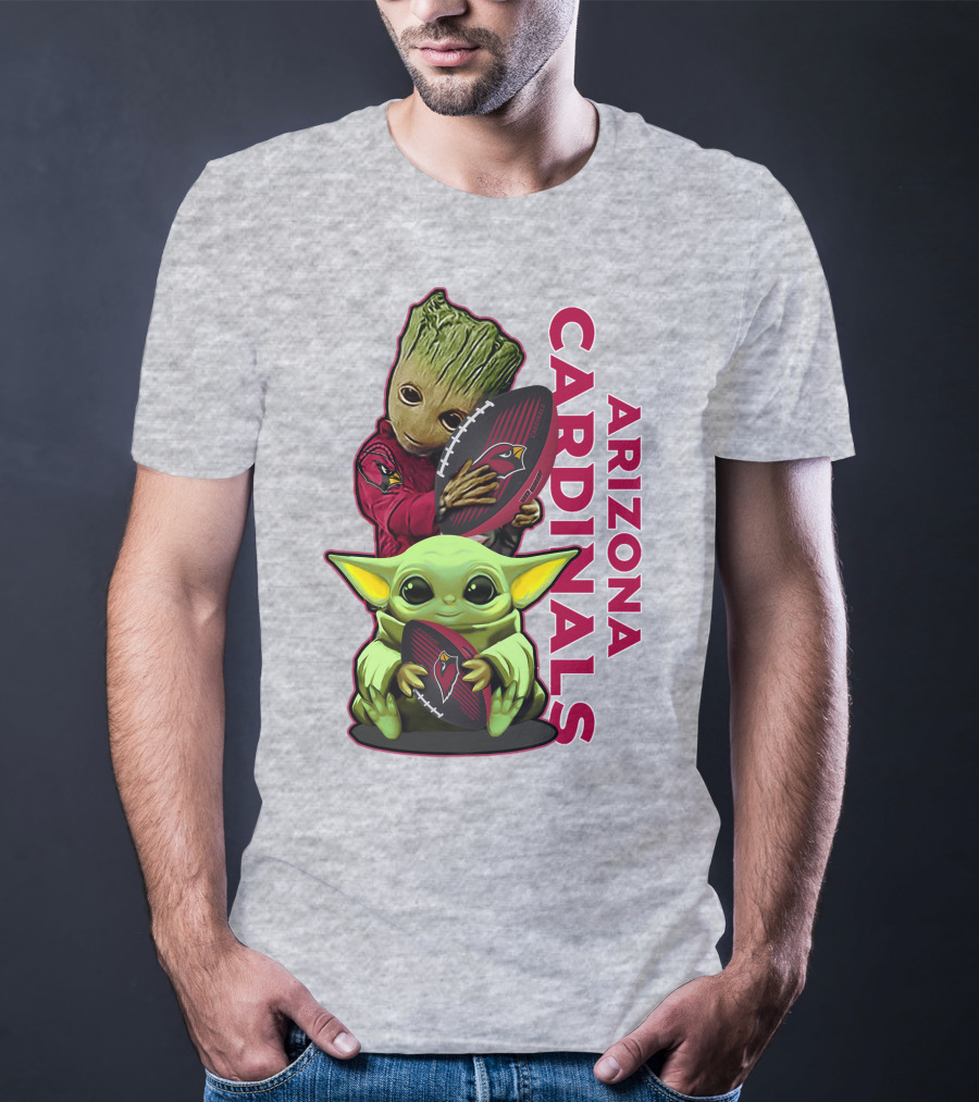 Grzd Arizona Cardinals Groot Baby Yoda Football T-Shirt