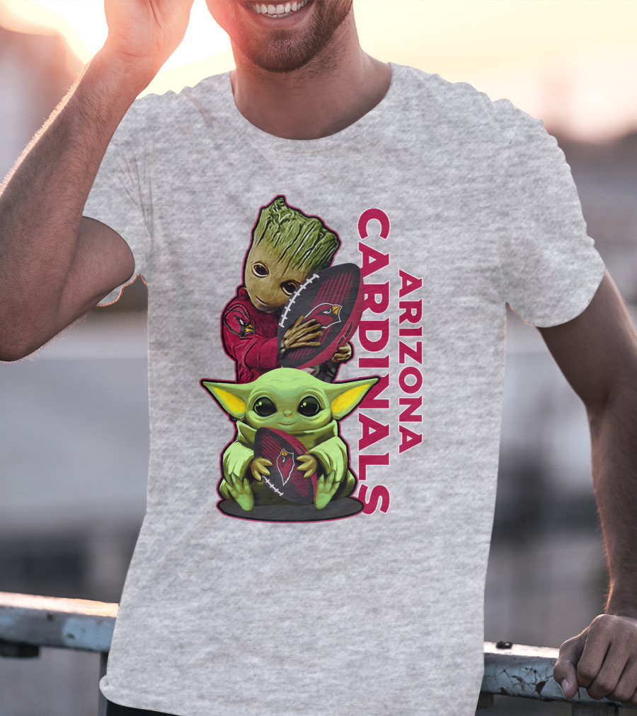 Grzd Arizona Cardinals Groot Baby Yoda Football T-Shirt