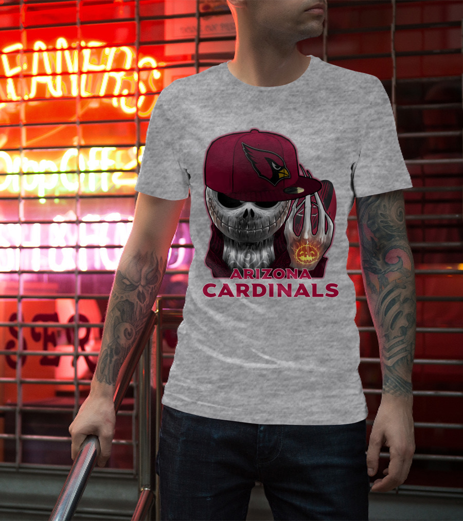 Arizona Cardinals Jackskull Pumpkin Helmet T-Shirt