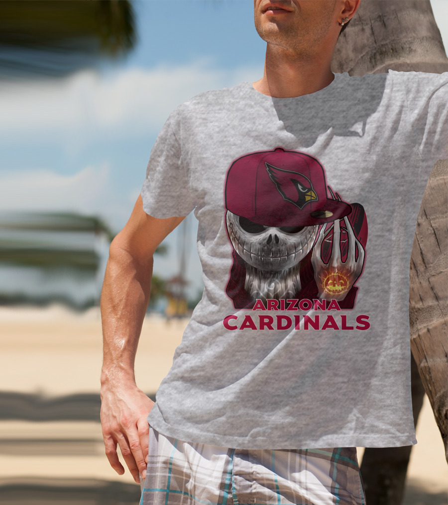 Arizona Cardinals Jackskull Pumpkin Helmet T-Shirt