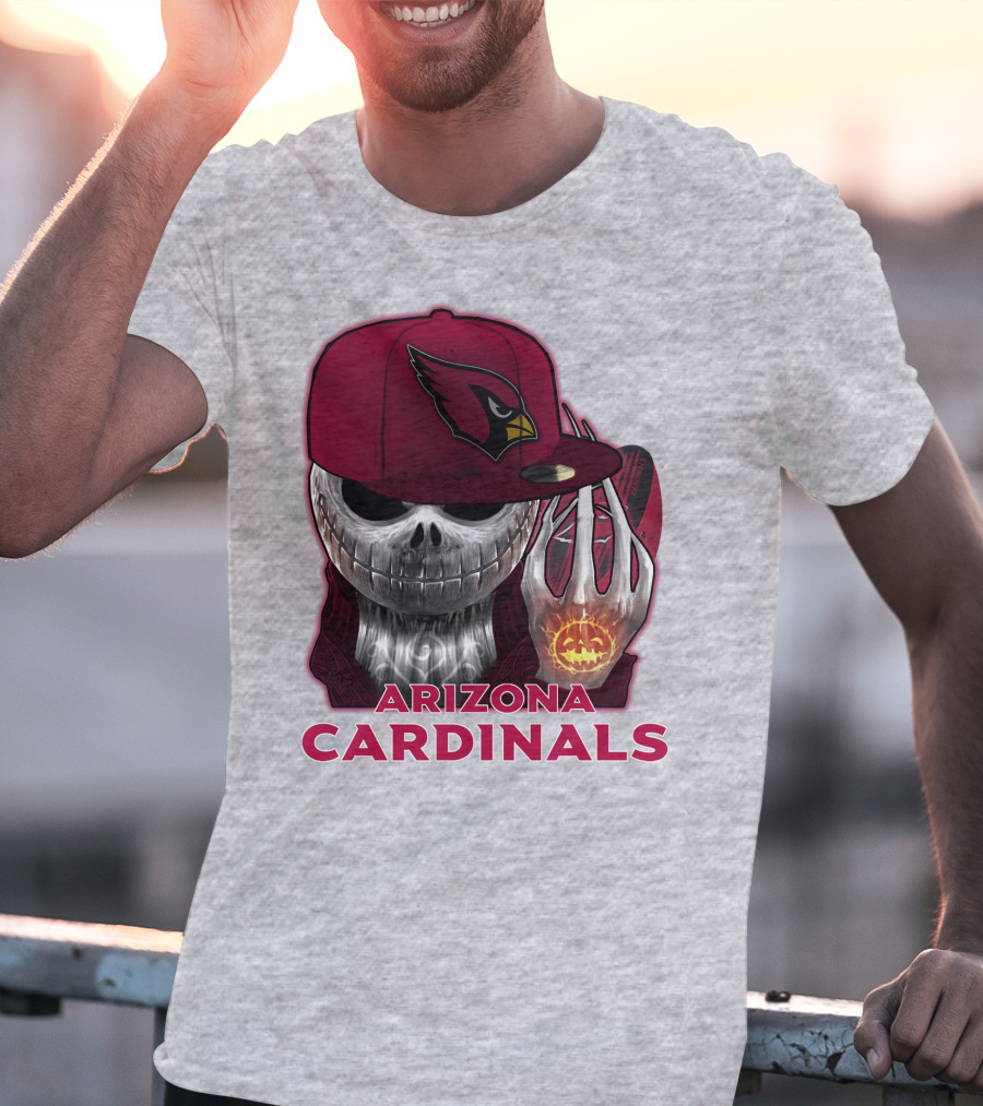 Arizona Cardinals Jackskull Pumpkin Helmet T-Shirt