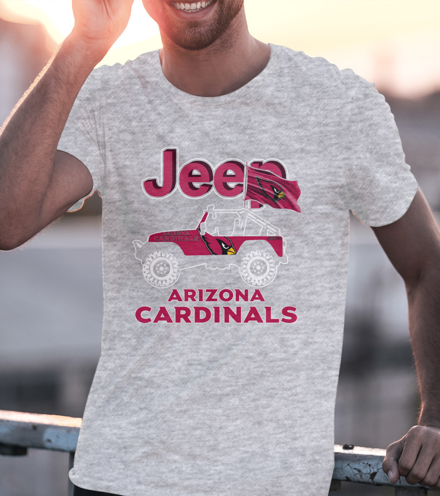 Jeep Arizona Cardinals Off-Road Adventure With Flag T-Shirt