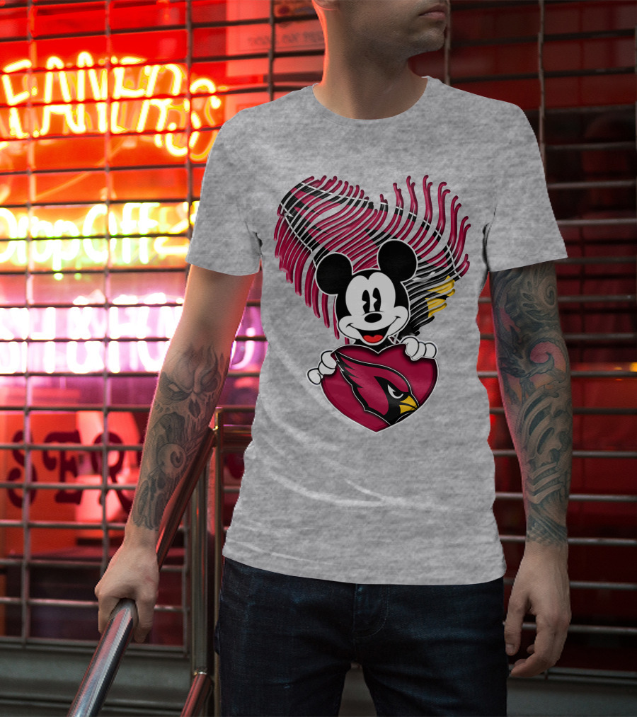 Mick Arizona Cardinals Heart T-Shirt