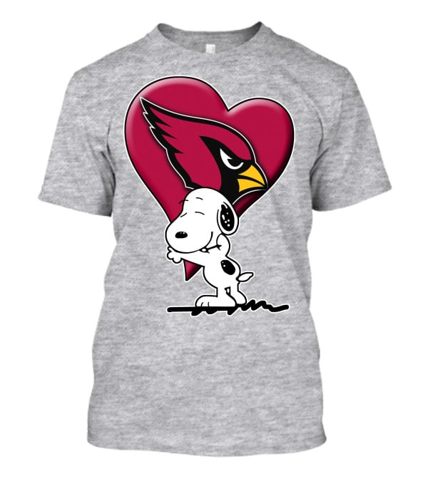 Snoopy Hugging Arizona Cardinals Heart T-Shirt
