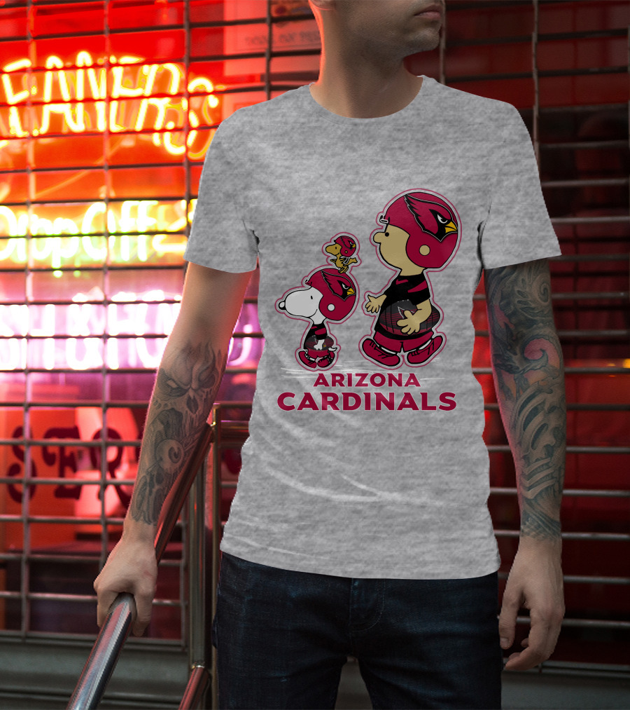 Snpfootball Arizona Cardinals Peanuts Characters Football Helmets T-Shirt