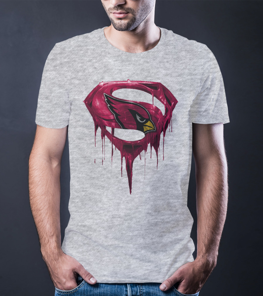 SPM Arizona Cardinals Dripping Super Hero Emblem T-Shirt