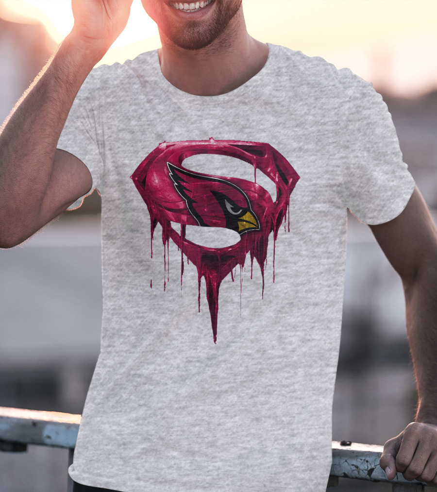 SPM Arizona Cardinals Dripping Super Hero Emblem T-Shirt