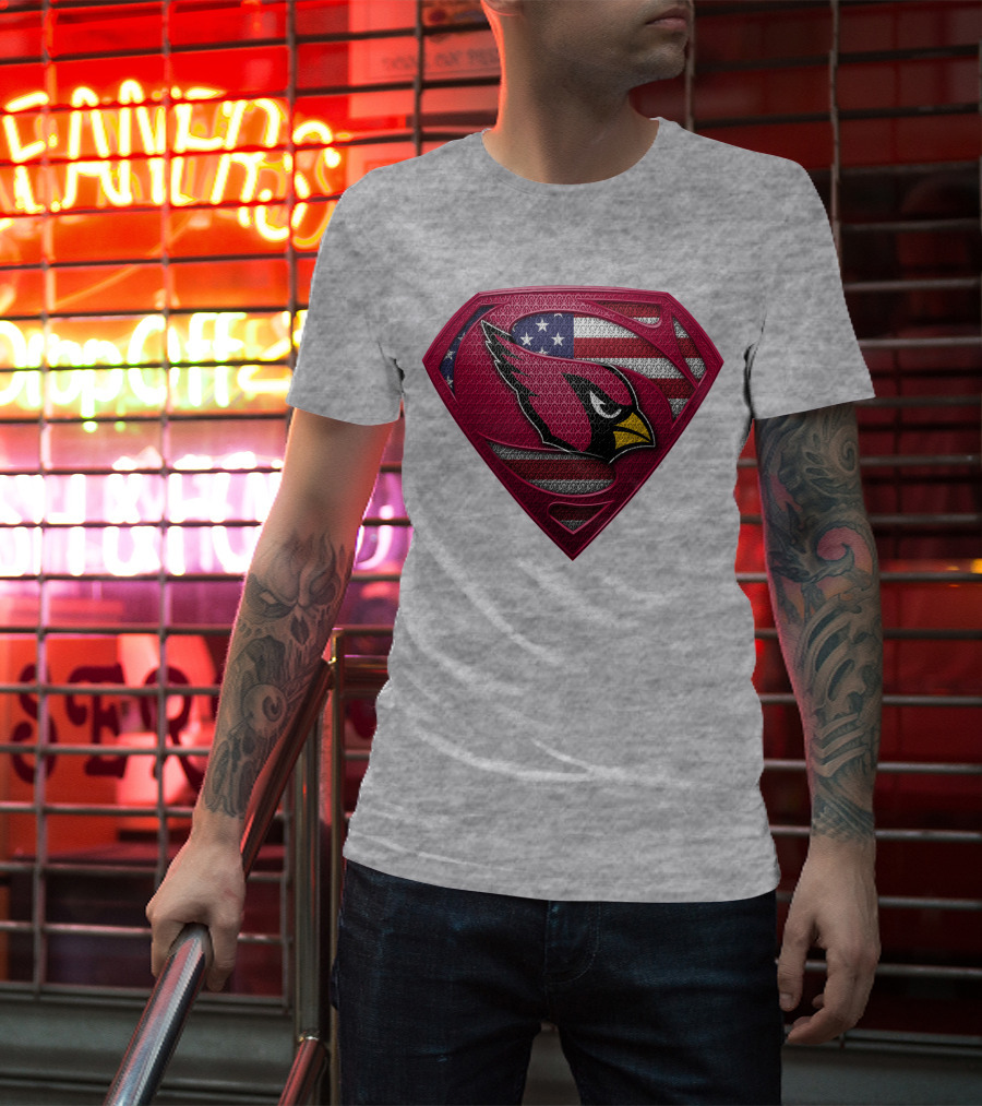 Spm Arizona Cardinals Superman American Flag T-Shirt