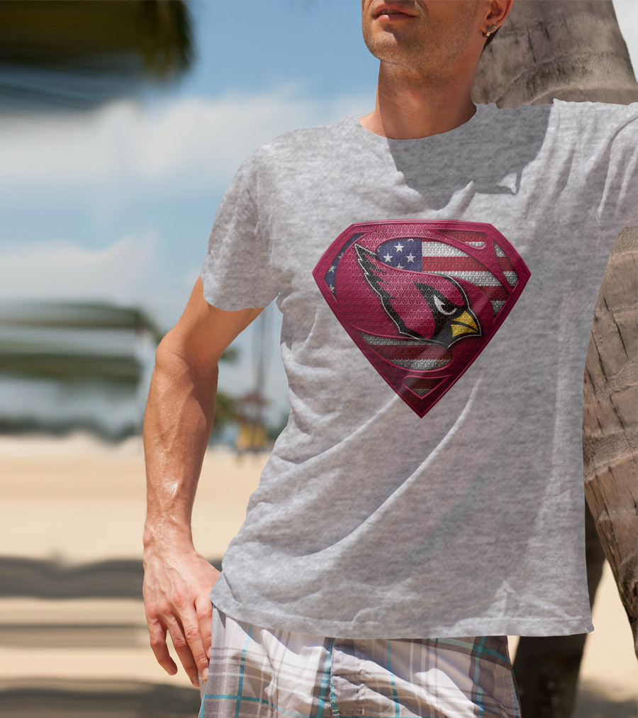 Spm Arizona Cardinals Superman American Flag T-Shirt