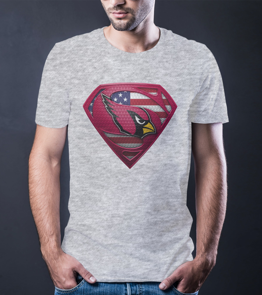 Spm Arizona Cardinals Superman American Flag T-Shirt