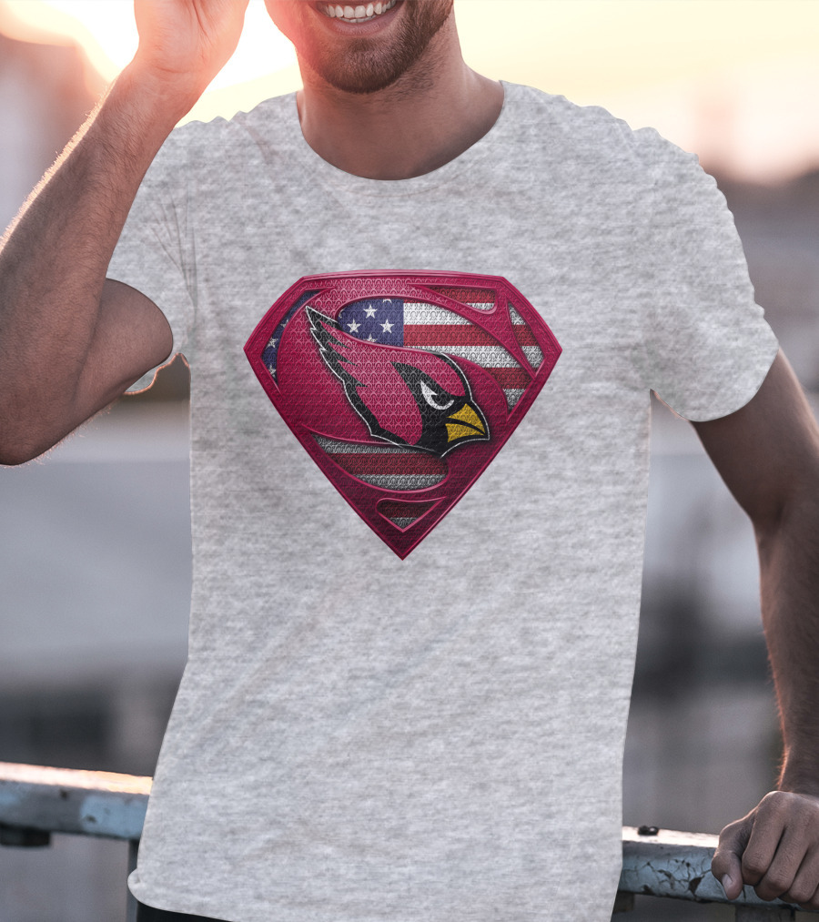 Spm Arizona Cardinals Superman American Flag T-Shirt