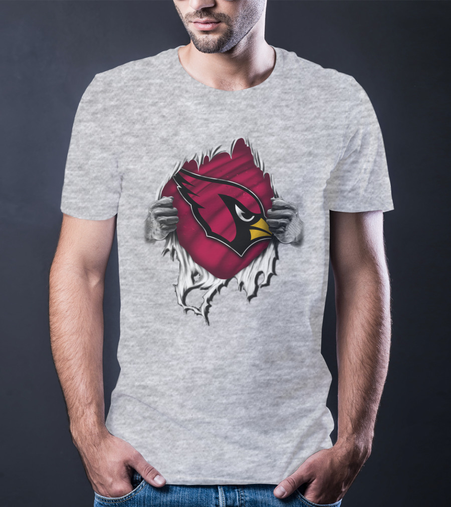 Torn Arizona Cardinals Logo Revealing Hidden Strength T-Shirt