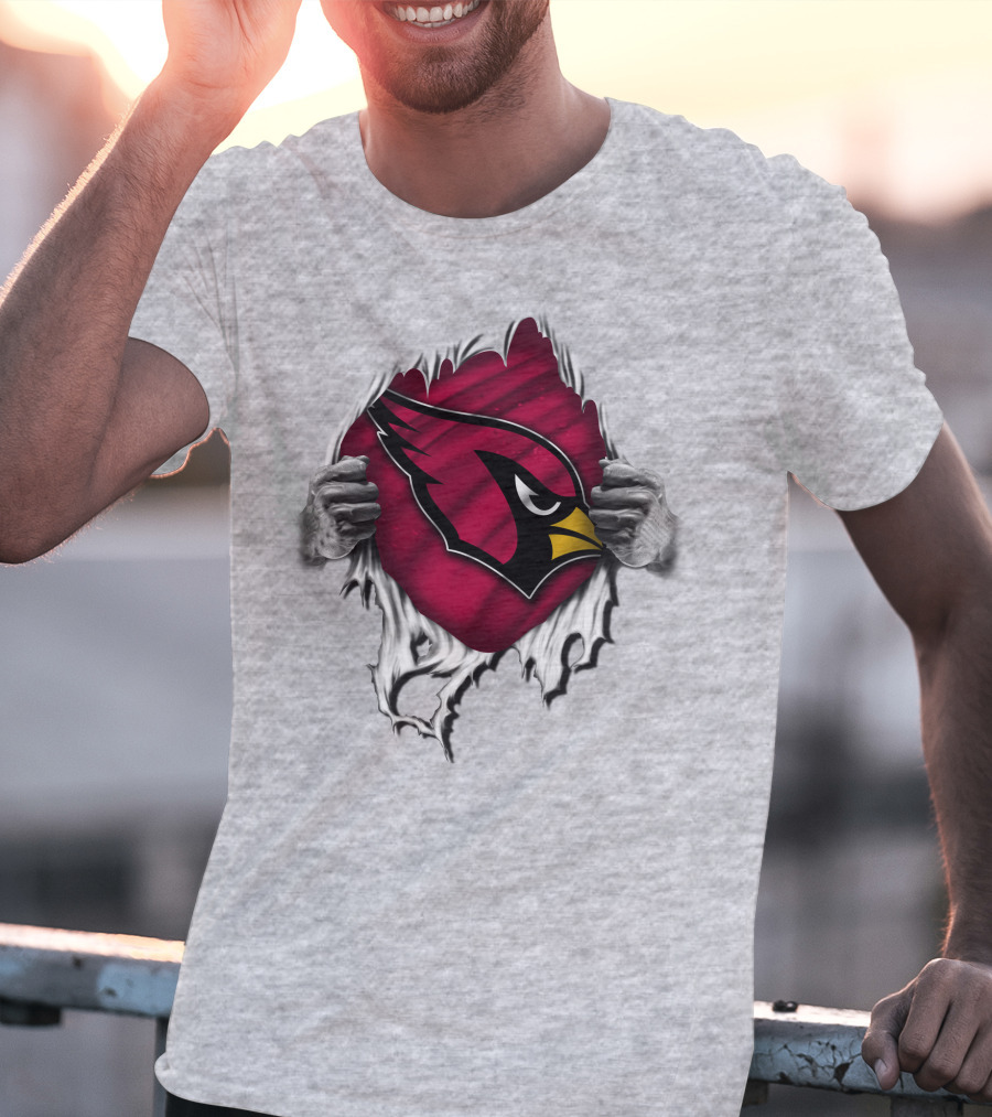 Torn Arizona Cardinals Logo Revealing Hidden Strength T-Shirt