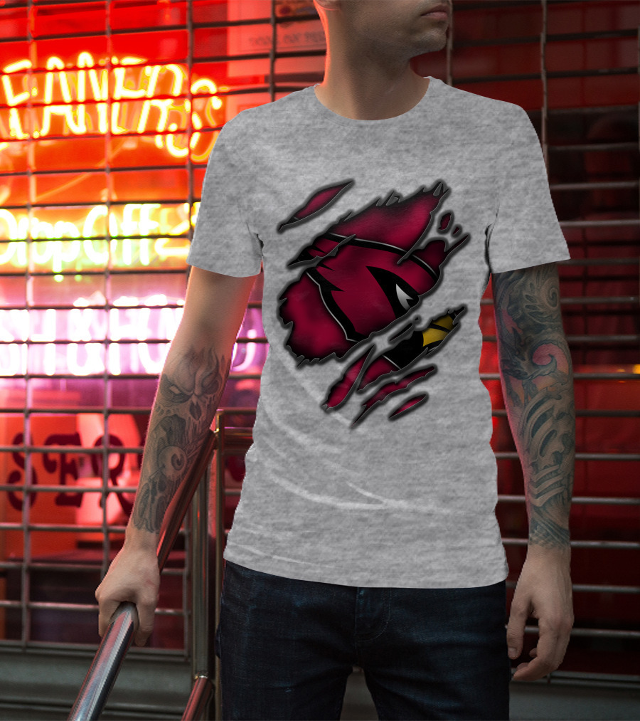 Torn Arizona Cardinals Logo Ripped T-Shirt