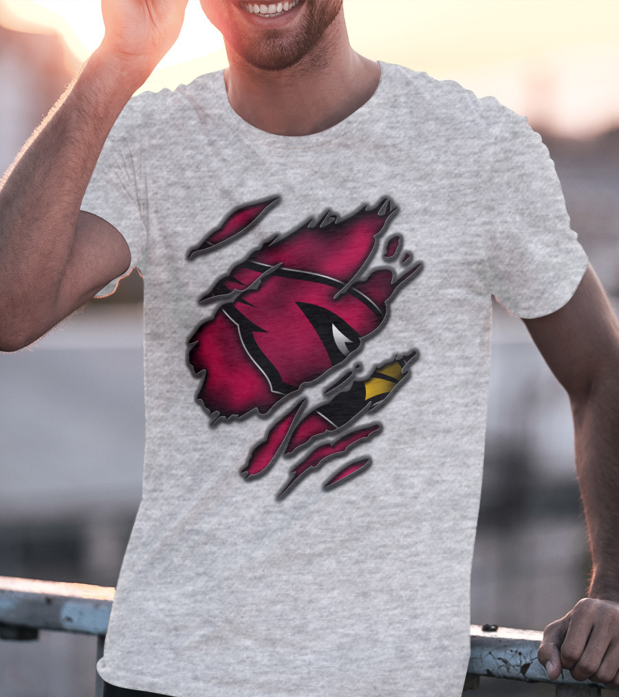 Torn Arizona Cardinals Logo Ripped T-Shirt
