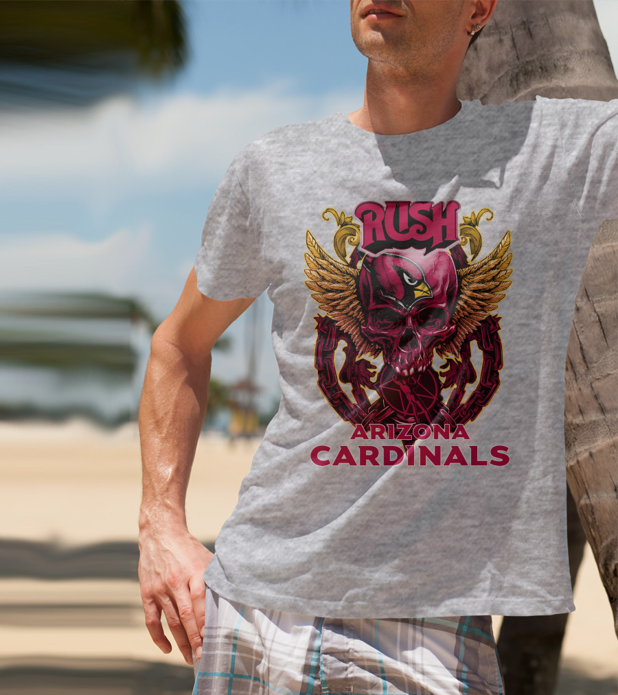 Rush Arizona Cardinals Skull Wings T-Shirt
