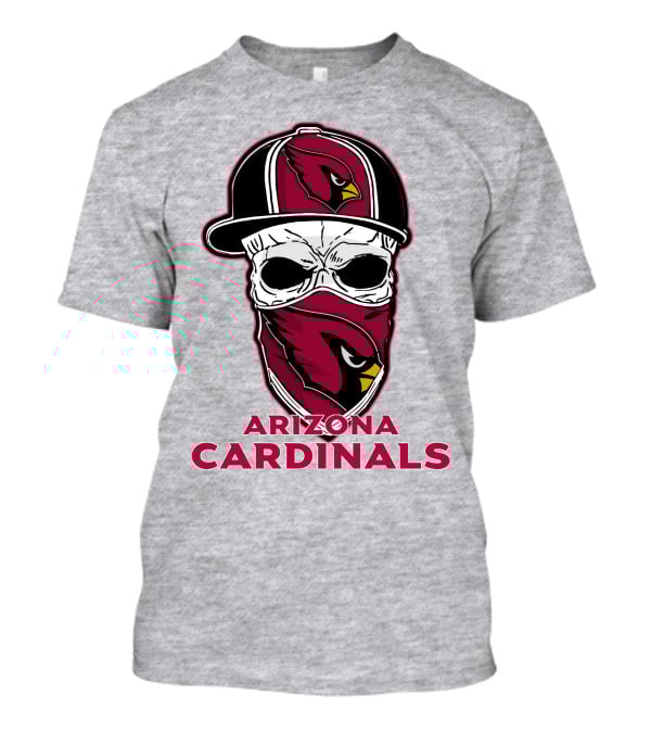 Arizona Cardinals Skull Hat T-Shirt