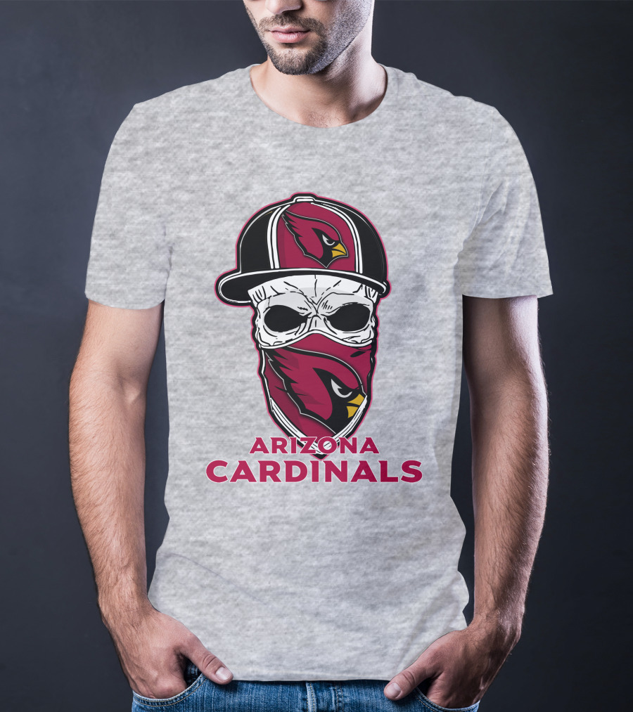 Arizona Cardinals Skull Hat T-Shirt