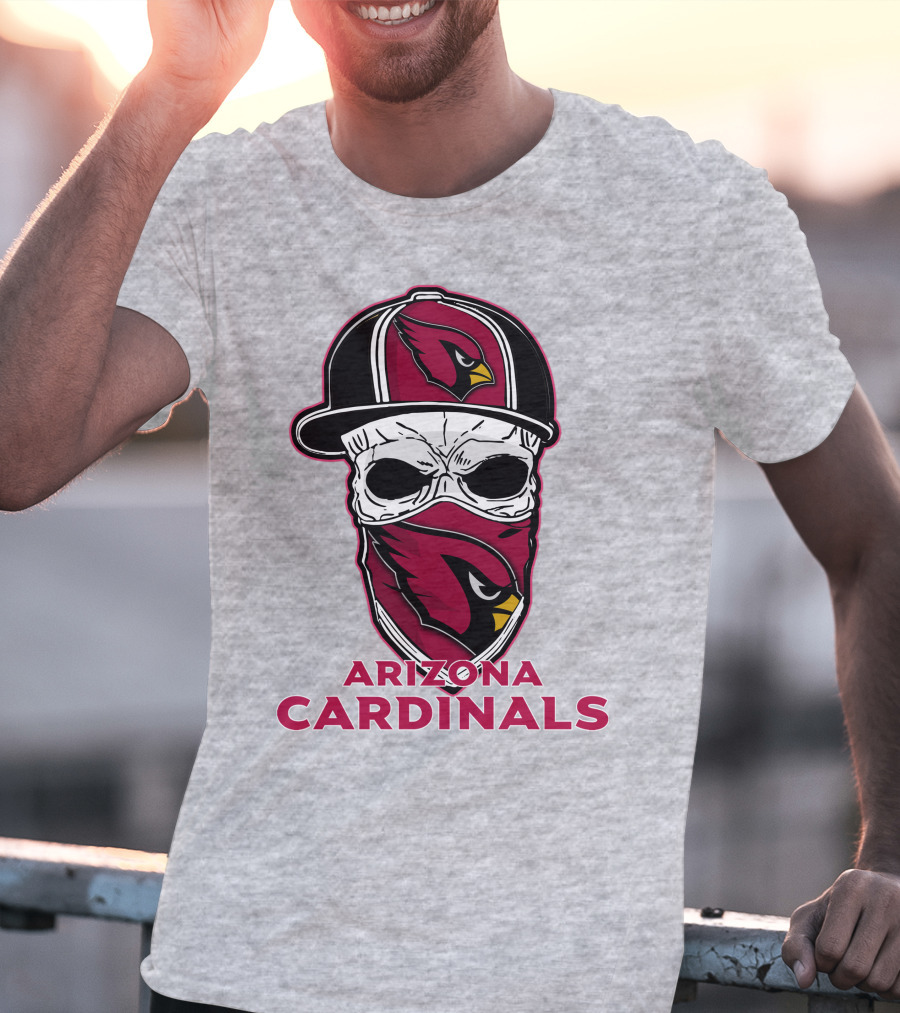 Arizona Cardinals Skull Hat T-Shirt
