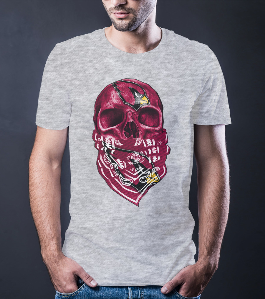 Arizona Cardinals Skull Bandana V5 T-Shirt