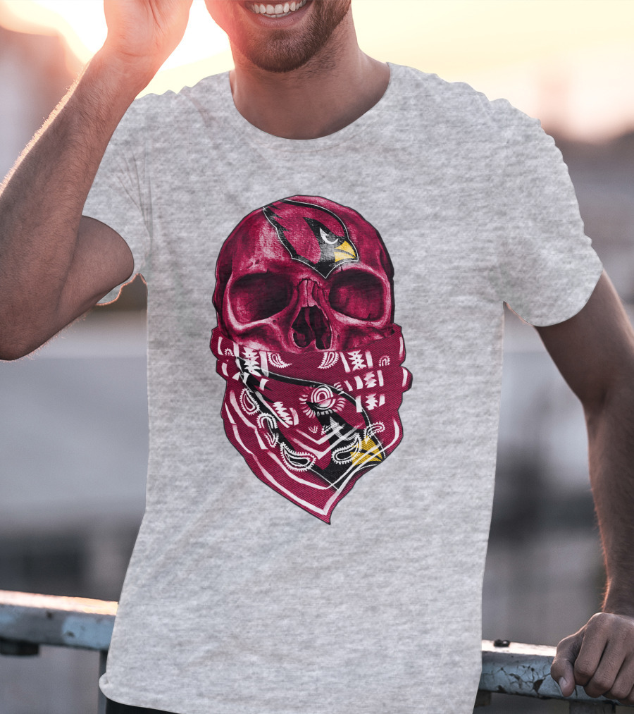 Arizona Cardinals Skull Bandana V5 T-Shirt