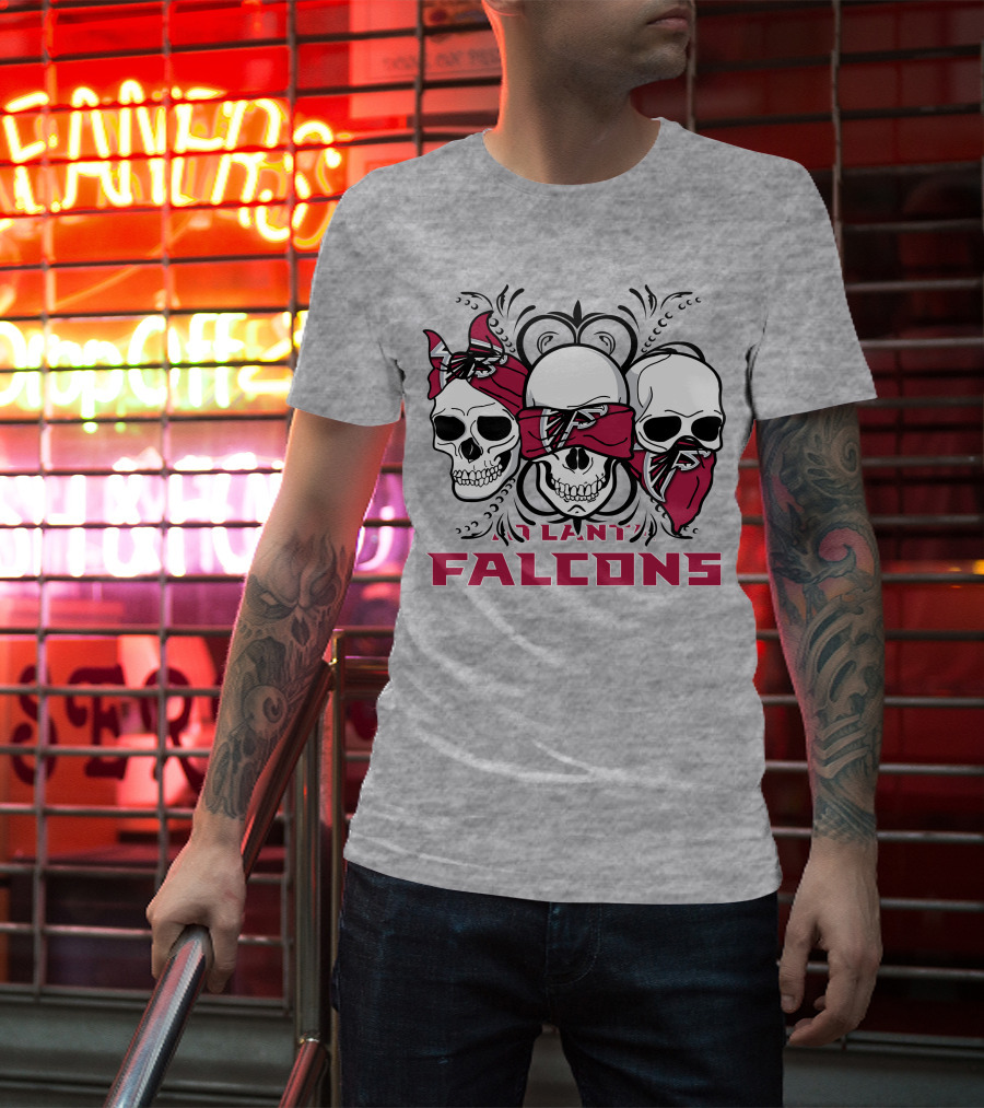 3 Skull Atlanta Falcons Bandana T-Shirt