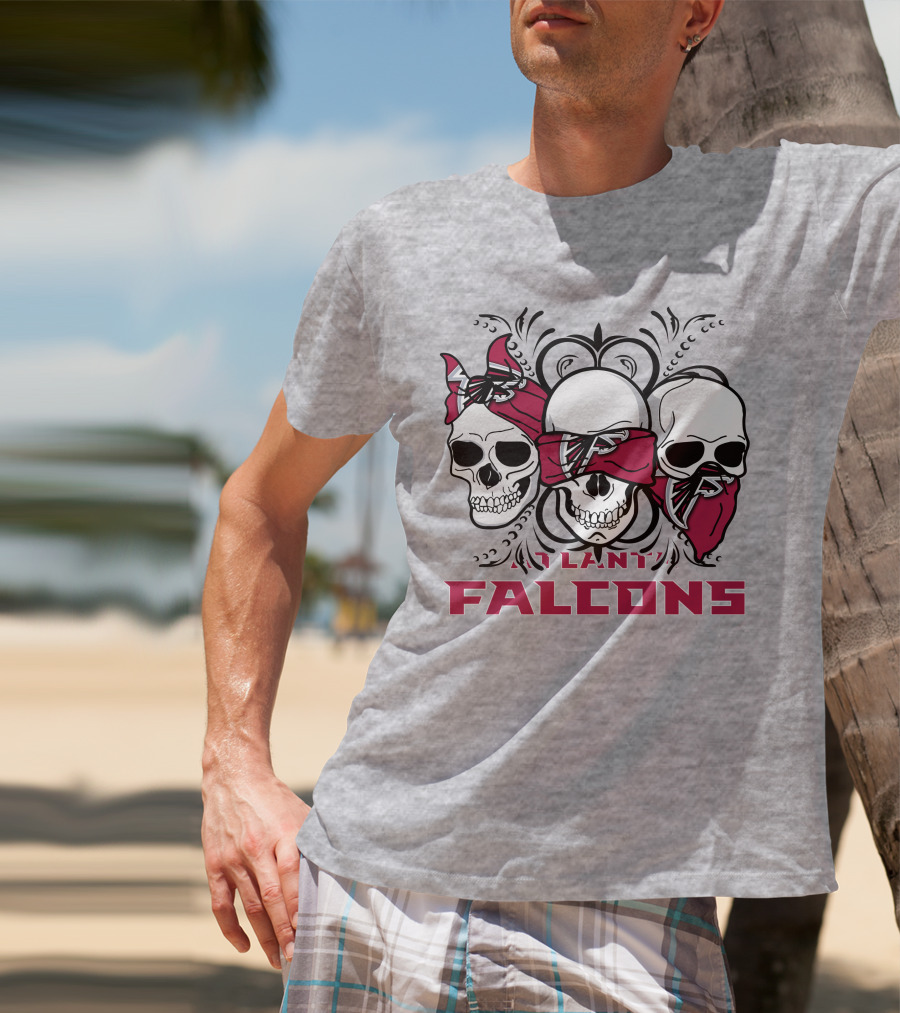 3 Skull Atlanta Falcons Bandana T-Shirt