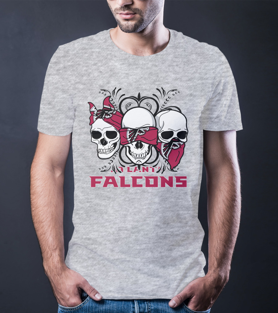 3 Skull Atlanta Falcons Bandana T-Shirt