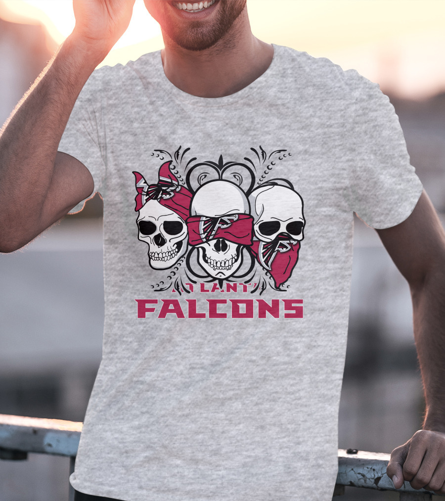3 Skull Atlanta Falcons Bandana T-Shirt