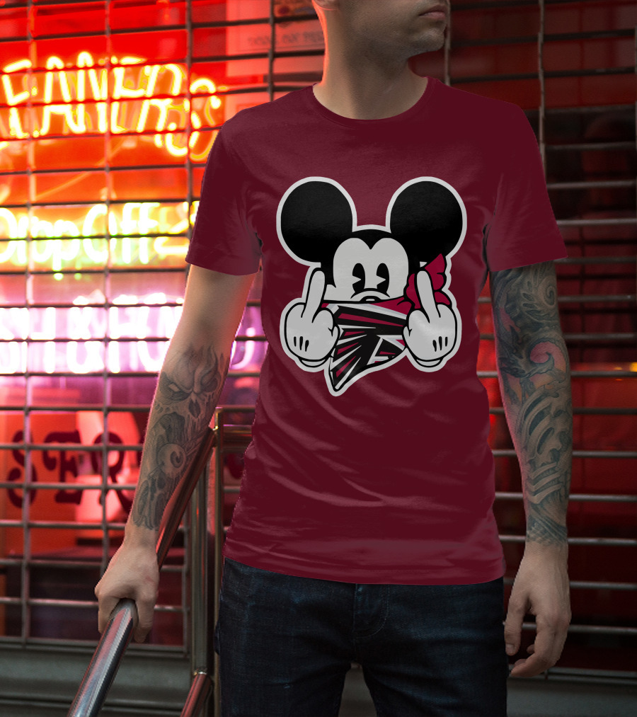 Atlanta Falcons Mickey Mouse Bandana Gesture T-Shirt