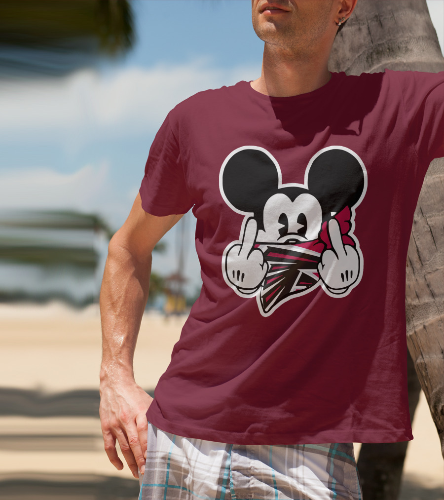 Atlanta Falcons Mickey Mouse Bandana Gesture T-Shirt
