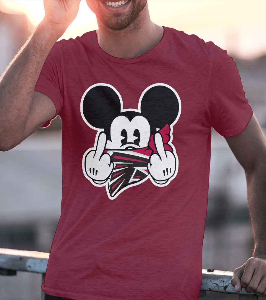 Atlanta Falcons Mickey Mouse Bandana Gesture T-Shirt
