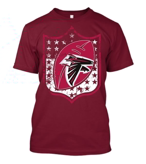 Atlanta Falcons Nfl Logo Shield 42 Red Football Stars T-Shirt