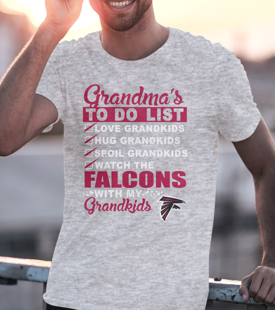 Grandma's To Do List Love Hug Spoil Watch The Falcons With My Grandkids T-Shirt