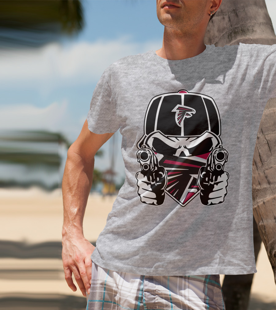 Atlanta Falcons Skull Logo Guns Cap Bandana T-Shirt