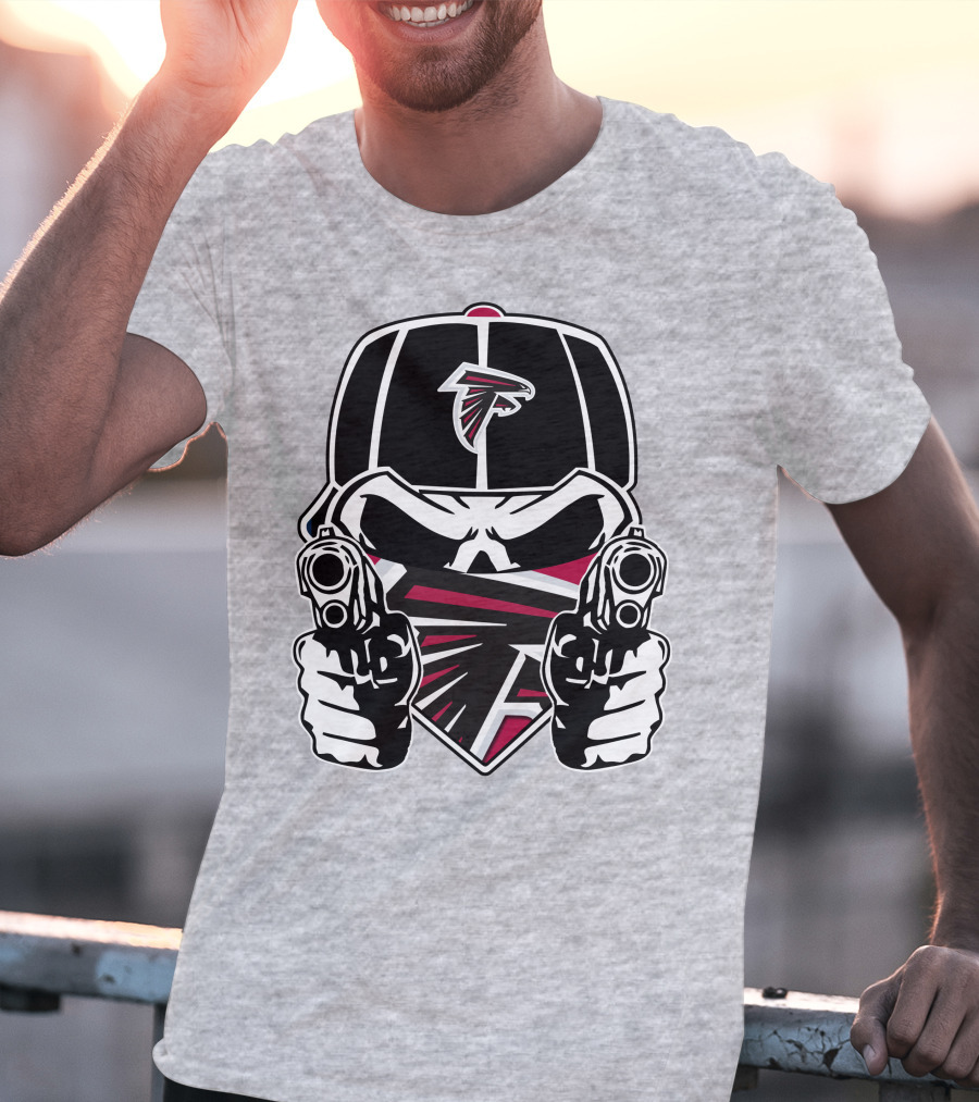Atlanta Falcons Skull Logo Guns Cap Bandana T-Shirt