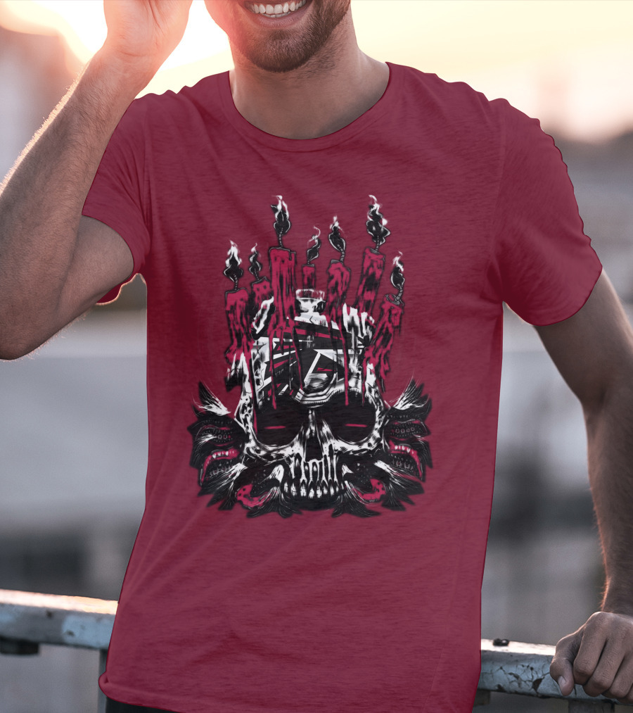 Atlanta Falcons 46 Skull Candles T-Shirt