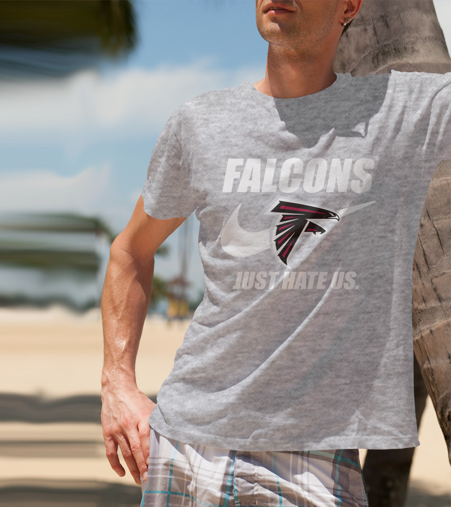 Falcons Nike Logo Just Hate Us T-Shirt