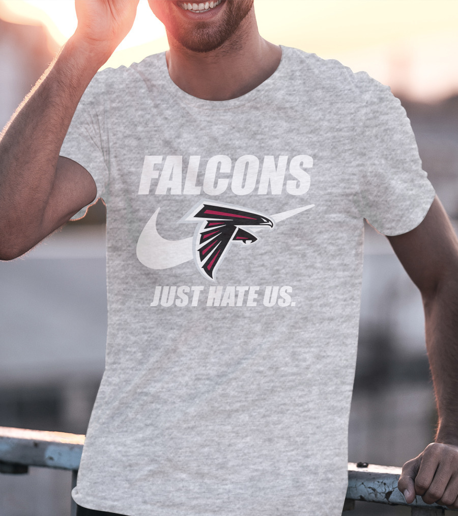 Falcons Nike Logo Just Hate Us T-Shirt