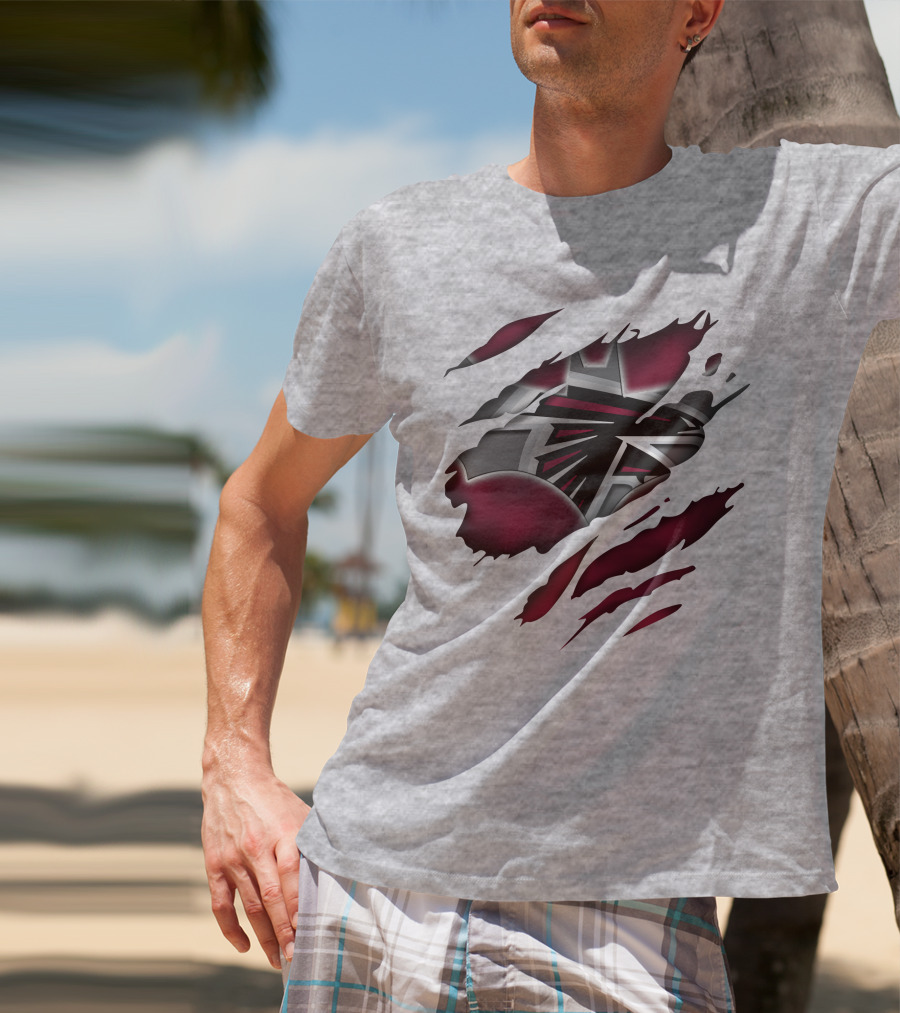 Atlanta Falcons Logo Ripped Claw Marks T-Shirt