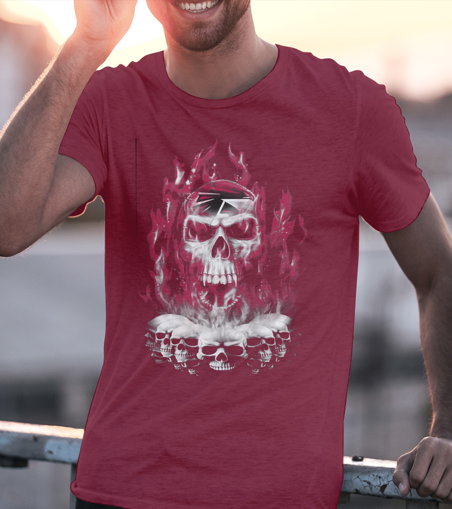 Atlanta Falcons 57 Flaming Skull T-Shirt