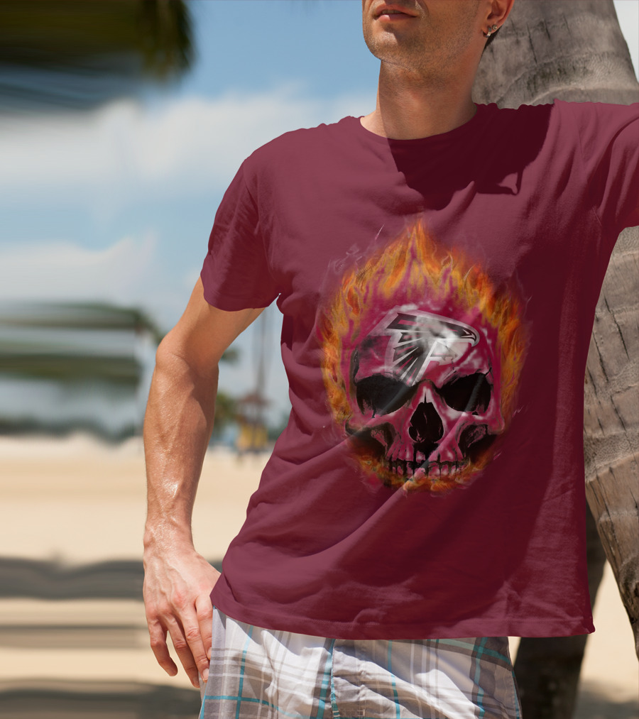 Atlanta Falcons Flaming Skull T-Shirt